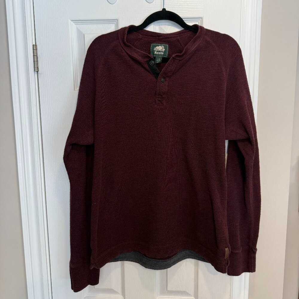 Roots Thick Cotton Henley Size L